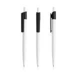 Stylo en plastique recyclé avec clip large coloré à encre bleue couleur noir vue 11