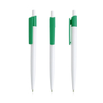 Stylo en plastique recyclé avec clip large coloré à encre bleue couleur vert