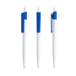 Stylo en plastique recyclé avec clip large coloré à encre bleue couleur bleu roi