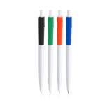 Stylo en plastique recyclé avec clip large coloré à encre bleue vue plusieurs couleurs