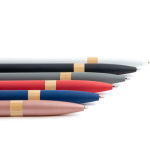 Stylo en aluminium recyclé avec détails en bambou à encre bleue