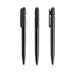 Stylo en plastique recyclé avec clip large et encre bleue couleur noir vue 11