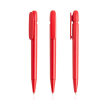 Stylo en plastique recyclé avec clip large et encre bleue couleur rouge