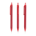 Stylo triangulaire en plastique détails transparents à encre bleue couleur rouge foncé
