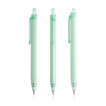 Stylo triangulaire en plastique détails transparents à encre bleue couleur vert menthe