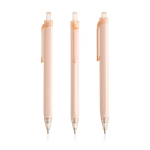 Stylo triangulaire en plastique détails transparents à encre bleue couleur rose clair 