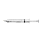 Stylo en forme de seringue avec liquide coloré, encre noire couleur transparent première vue
