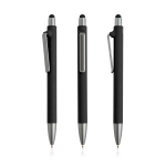 Stylo éco en plastique réutilisable avec toucher gomme à encre bleue couleur noir vue 11