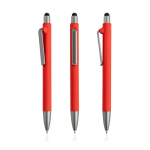 Stylo éco en plastique réutilisable avec toucher gomme à encre bleue couleur rouge