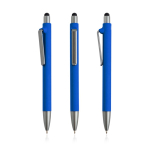 Stylo éco en plastique réutilisable avec toucher gomme à encre bleue couleur bleu roi
