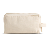 Trousse en toile canvas avec double compartiment et anse incluse couleur beige