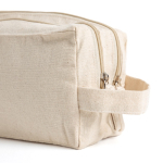 Trousse en toile canvas avec double compartiment et anse incluse Vue 1
