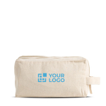 Trousse en toile canvas avec double compartiment et anse incluse vue avec impression