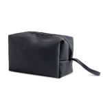 Trousse en cuir synthétique avec poche principale zippée couleur noir Vue 1