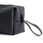 Trousse en cuir synthétique avec poche principale zippée couleur noir