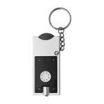 Porte-clés avec lampe LED et jeton pour chariot de supermarché couleur noir première vue