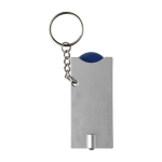 Porte-clés avec lampe LED et jeton pour chariot de supermarché couleur bleu troisième vue