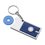 Porte-clés avec lampe LED et jeton pour chariot de supermarché couleur bleu cinquième vue