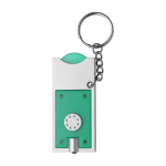 Porte-clés avec lampe LED et jeton pour chariot de supermarché couleur vert clair première vue