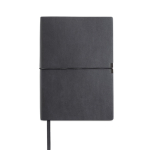Carnet en cuir synthétique élastique horizontal A5 pages lignées couleur noir vue 11