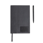 Carnet en cuir synthétique avec stylo métallique A5 pages blanches couleur noir vue 11