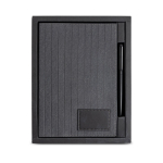 Carnet en cuir synthétique avec stylo métallique A5 pages blanches couleur noir vue 3