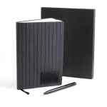 Carnet en cuir synthétique avec stylo métallique A5 pages blanches
