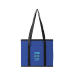 Organiseur pliable avec base en carton, poignées courtes et longues couleur bleu ultramarine avec zone d'impression