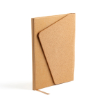 Carnet couverture type liège et fermeture magnétique A5 pages blanches couleur marron clair vue 2