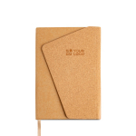 Carnet couverture type liège et fermeture magnétique A5 pages blanches vue avec impression