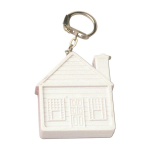 Porte-clés en forme de maison avec mètre ruban intégré couleur blanc première vue