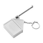 Porte-clés en forme de maison avec mètre ruban intégré couleur blanc troisième vue