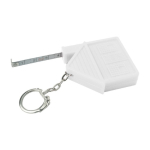 Porte-clés en forme de maison avec mètre ruban intégré couleur blanc quatrième vue