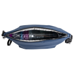 Sac isotherme en cuir synthétique de 13L ruban sur la fermeture éclair couleur bleu marine vue 3