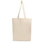 Sac 100 % coton avec longues anses, idéal pour les courses 140 g/m² couleur beige