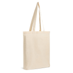 Sac 100 % coton avec longues anses, idéal pour les courses 140 g/m² couleur beige Vue 1