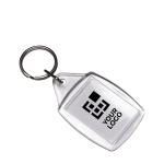 Porte-clés transparent avec insertion papier ou photo couleur transparent avec zone d'impression