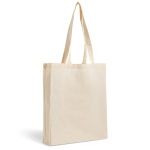 Sac en coton avec soufflet complet pour plus de capacité 140 g/m² couleur beige