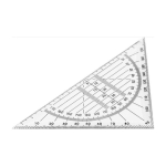 Équerre en plastique transparent rigide avec mesure de 45º couleur transparent deuxième vue