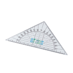 Équerre en plastique transparent rigide avec mesure de 45º couleur transparent avec zone d'impression