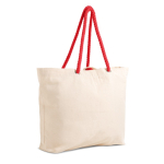 Grand sac en toile avec anses en corde, idéal pour l’été, 220 g/m² couleur rouge Vue 1