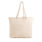 Grand sac en toile avec anses en corde, idéal pour l’été, 220 g/m² couleur beige