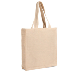 Grand sac écologique idéal pour les courses, fabriqué en jute couleur marron clair Vue 1