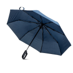 Parapluie pliant à 8 panneaux avec poignée style mousqueton, Ø100 cm couleur bleu marine vue 3