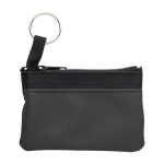 Porte-monnaie simple en nylon fermeture éclair noire et porte-clés couleur noir première vue