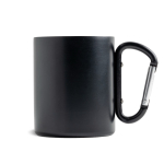 Tasse à double paroi en inox recyclé avec mousqueton, 300 ml couleur noir vue 11