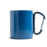 Tasse à double paroi en inox recyclé avec mousqueton, 300 ml couleur bleu marine