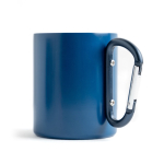 Tasse à double paroi en inox recyclé avec mousqueton, 300 ml couleur bleu marine Vue 1