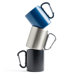 Tasse à double paroi en inox recyclé avec mousqueton, 300 ml Vue 1