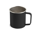 Tasse en acier inoxydable recyclé au design moderne avec anse, 400 ml couleur noir Vue 1